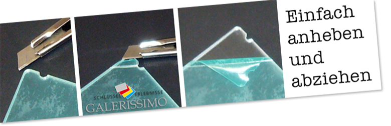 Acrylglas Schutzfolien abziehen